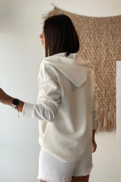 TLG GİYİM Γυναικείο φούτερ κατάδυσης με κουκούλα Polo Neck Oversize