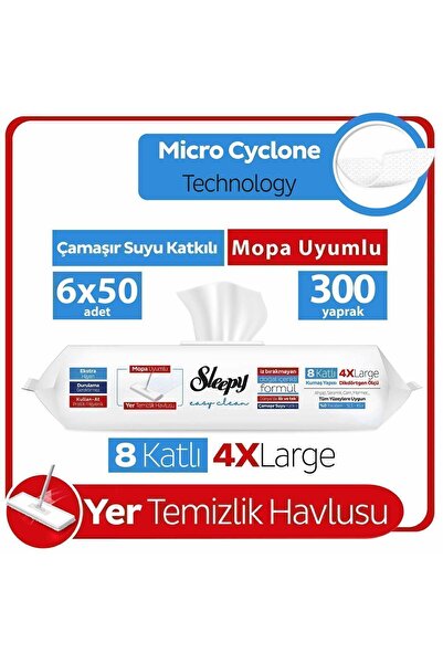 Sleepy Easy Clean Çamaşır Suyu Katkılı Mopa Uyumlu Yer Temizlik Havlusu&mendi...