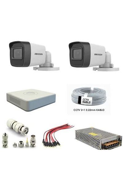 Hikvision Haikon 2 Camera Security Camera Ready to Install Set 1080p Ahd- 4 Camera Recording System