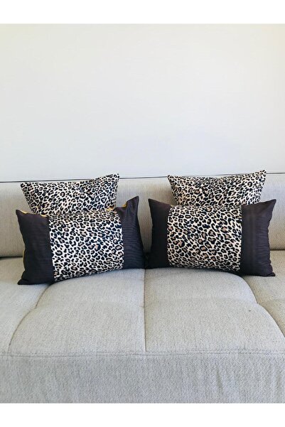 TheBohoHomeDecor وسادة رمي جمالية من الحرير بنقشة الفهد - غطاء وسادة
