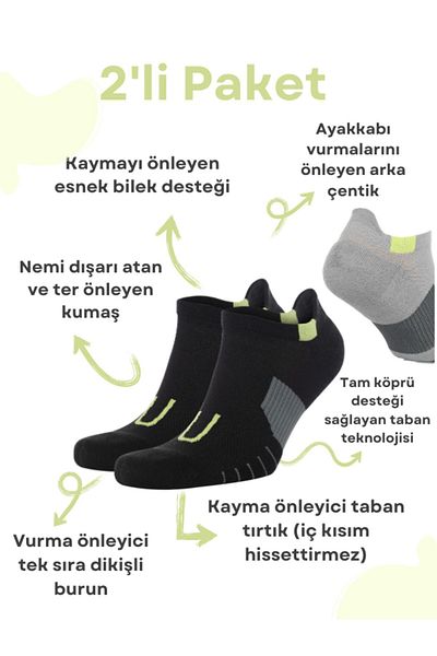 MURR Short Cut Sneaker - Running, WalKing, Fitness, Multiplier Ankle Sports SocKs 2 PacK