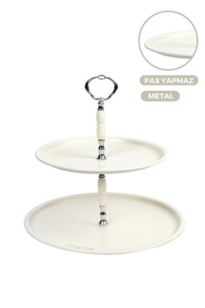 kitchen trend Metal 2 Tier Silver Elegance Cake Cake Presentation Stand