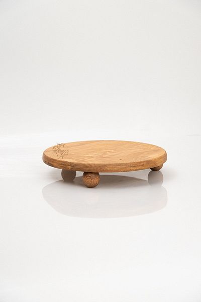 kitchen trend Justwood Risus Top Footed 29 Cm Wooden Round Cake Presentation Serving Plate