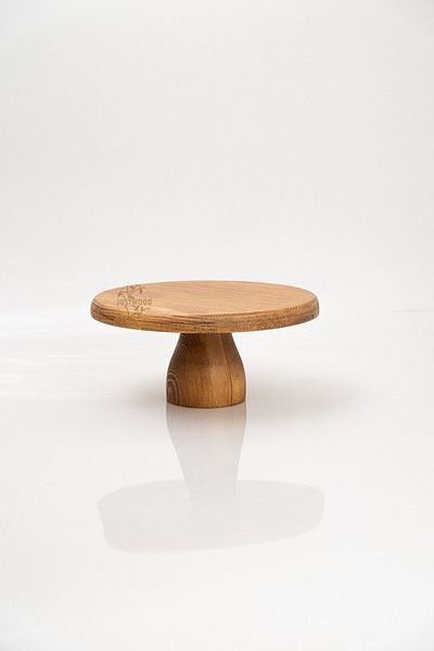 kitchen trend Justwood Lucca 25 Cm Wooden Round Cake Presentation Serving Plate with 10 Cm Foot