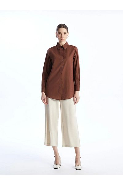 LC Waikiki LCW Modest ίσιο μακρυμάνικο γυναικείο πουκάμισο τουνίκ