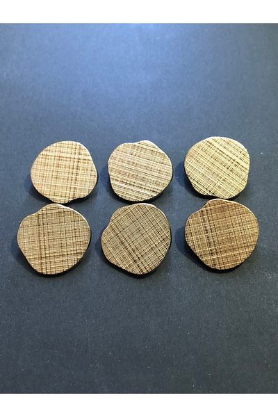 aensia Gold Striped Curved Metal Button - 40 Sizes, Medium Size, Circle Button, 6 Pack