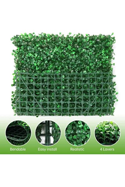 YEŞİLADA Yapay Çiçek Duvar Kaplama Panel 40*60 Cm Pratik Modern Duvar Dekor Çit