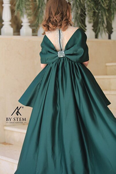 Ribbon kids girl child wedding graduation removable perelin dress