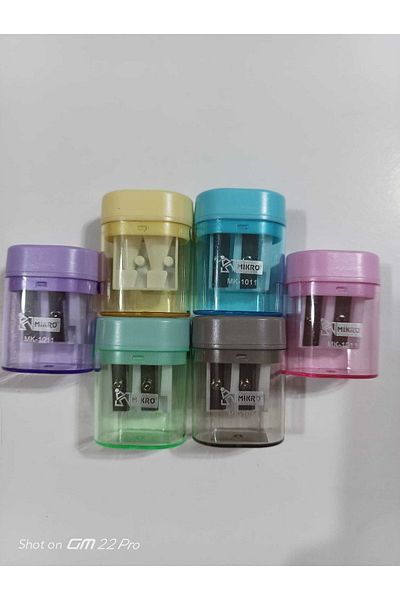 Mikro Large Chamber Pencil Sharpener with Double Opener and Lid (4pcs)