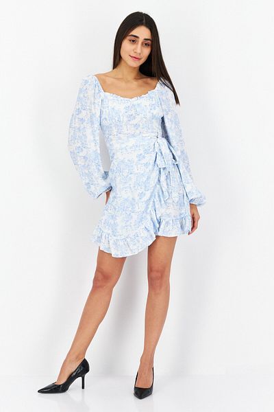 Bcbgeneration Women Allover Print Mini Dress, White