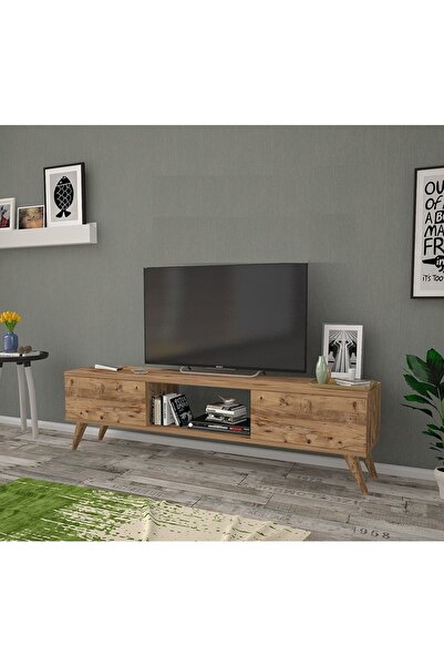 Ankara Mobilya Emre Ahşap Ayaklı Atlantik Çam 140 Cm Tv Sehpası