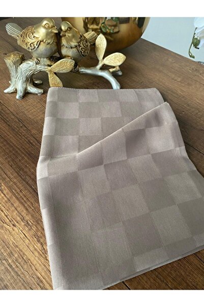 Organic Scarfs Dama Desen Jakar Şal - Vizon