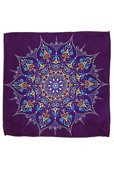 Kravatkolik Purple Motif Pattern Men's Pocket Handkerchief SPS576-83