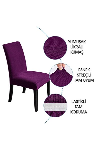 Faiend Sandalye Kılıfı Yıkanabilir Likralı Esnek Lastikli Sandalye Örtü