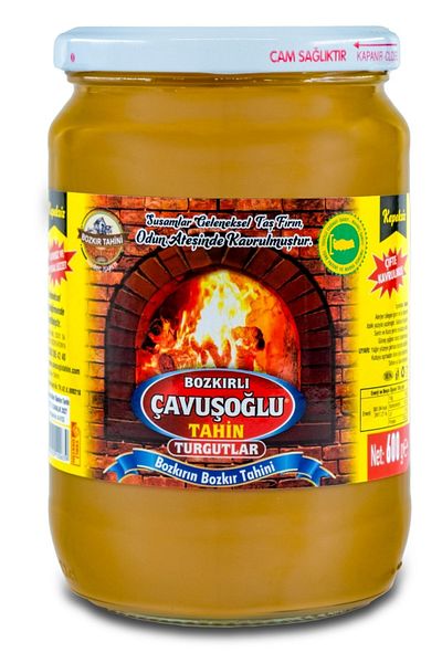Bozkırlı Çavuşoğlu Wood-Fired Non-Dandruffy Steppe Tahini Glass Jar 600g Carob Molasses Glass Jar 800g