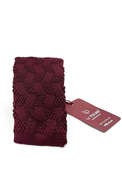 La Pescara Claret Red Self Pattern Knitted Tie Knitted 8344