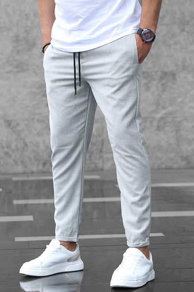 BLG SPORTS WEAR Men's Gray Slim Fit Jogger Pants - Double Leg