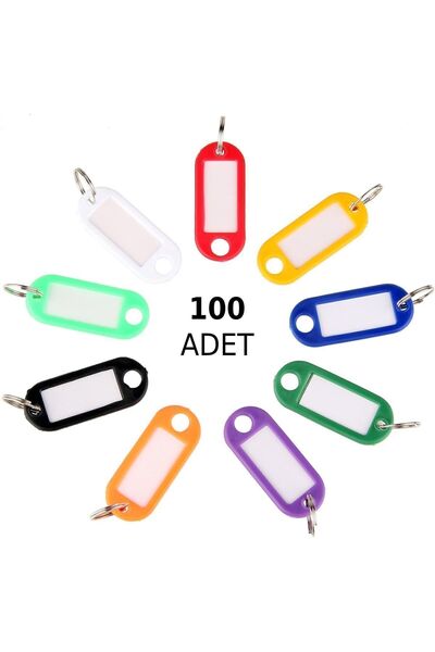 ÜNSA Anahtar 100x Anahtarlık Plastik Etiket Kimlik Isimlik Isim Yazı Yazmalık...