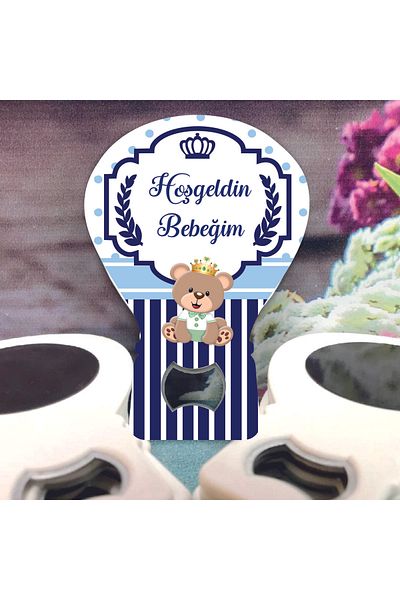 Ege ajans 10 Pieces Teddy Bear Gelatin Balloon Opener Magnet - Card Design