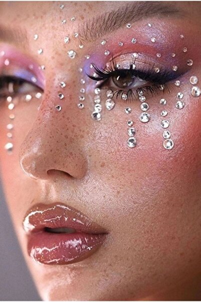 AKOLİFE Yüz Saç Ve Vücut Taşı Euphoria Makeup Saç Sticker Star Saç Ve Yüz Süsü