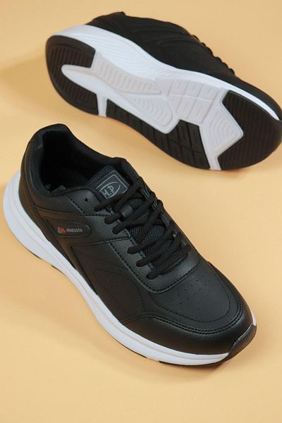 M.P. Tenis negru - Casual, cu șireturi și talpă confortabilă