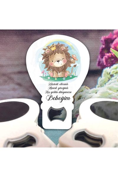 Ege ajans 10 Pieces Baby Opener Magnet with Lion and Gelatin Card