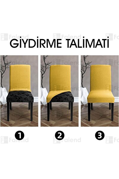 Faiend Turuncu  Yıkanabilir Likralı Esnek Lastikli Sandalye Örtü Kılıf