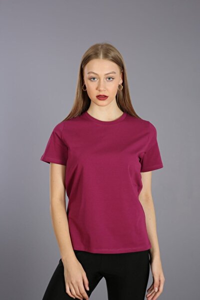 Kallisto تي شيرت محبوك من القطن برقبة دائرية وأكمام قصيرة