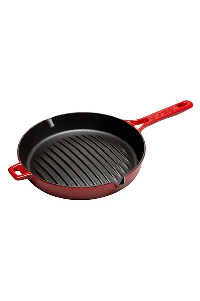 Sürel Red Curved Grill Iron Cast Pan 26 Cm