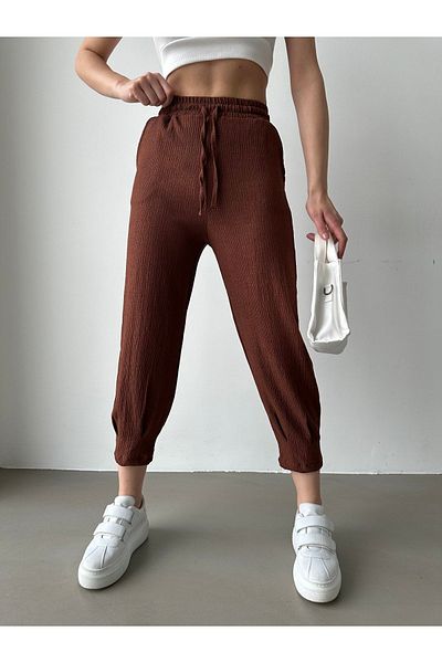 BEJNA Damenhose mit Bundfalten in braun