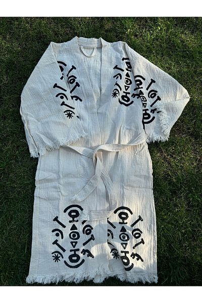 Myluni Wooden Printed Gobeklitepe Hand Caftan