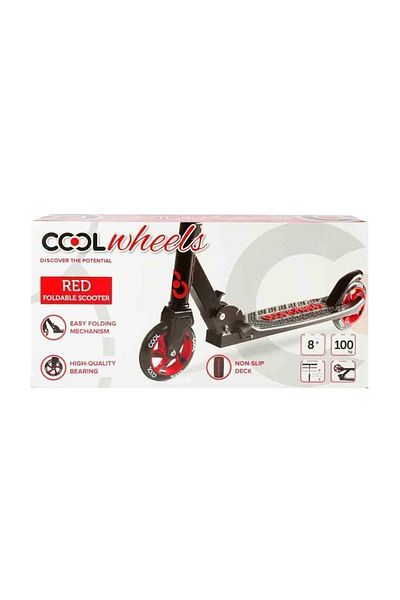 Furkan Red Cool Whels 2 Wheel Folding Pink Scooter with Brake +8 Age 8+ Age 2