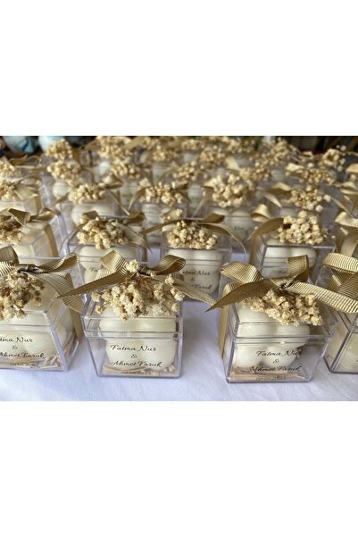 gazelorg Şeffaf Etiketli Mika Kutulu Hediyelik Mumluk Mum Söz Nişa N Hediyeli...