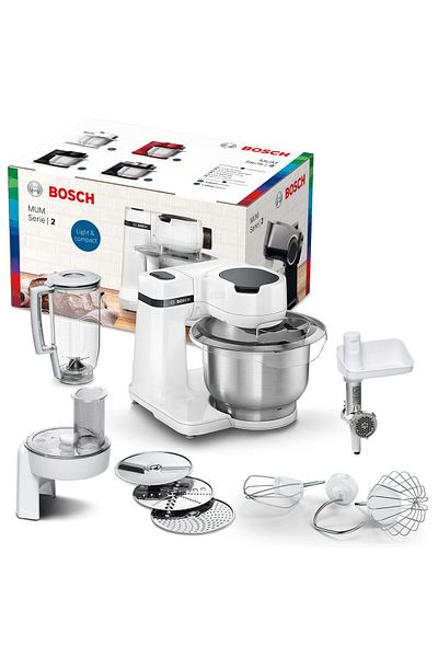 Bosch Kitchen Machine, Mums2ew30g, 700 Watt Power, 3.8 L Mixing Bowl, White, 1 Year Warranty