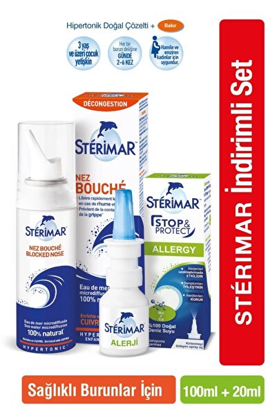 Sterimar Hipertonik Burun Spreyi 100ml+ Stop&protect Alerji Burun Spreyi 20ml