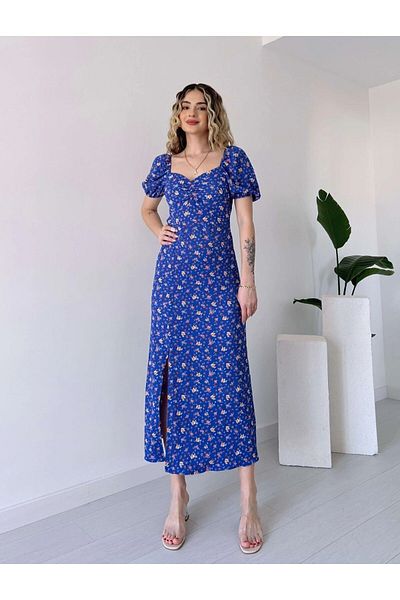 GDS BUTİK Rochie midi cu mânecă cu balon și cu fantă