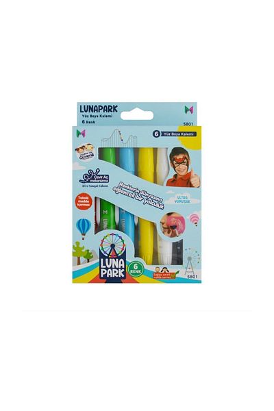 Masaüstü Kırtasiye Amusement Park Face Paint 6 Colors