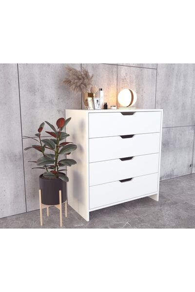Ankara Mobilya Efes 4 Çekmeceli Beyaz Şifonyer