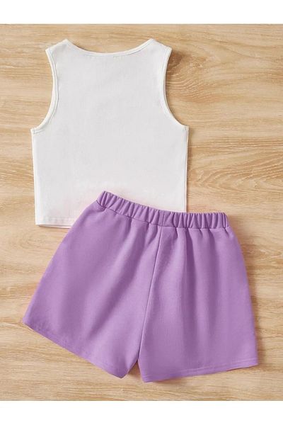 Machetta Brooklyn Printed Children's Crop T-shirt and Shorts Set