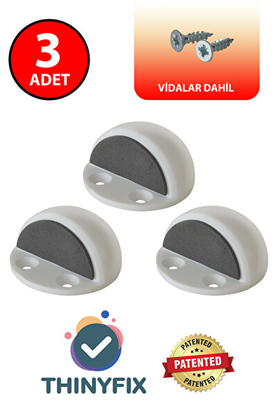 İNCAREA سدادة باب بلاستيكية بيضاء لولبية نصف قمر / سدادة / حامل عازلة 3 قطع