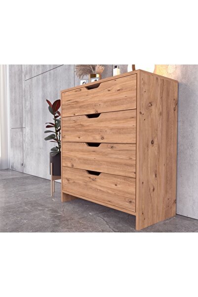 Ankara Mobilya Efes 4 Çekmeceli Atlantik Çam Şifonyer