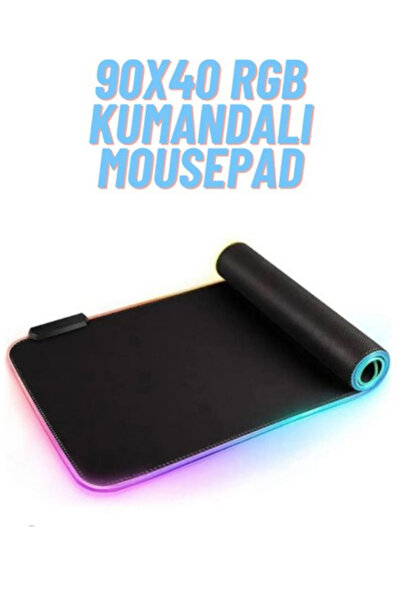 ATAsoft ELEKTRONİK Since 2021 Rgb LED Gaming Mousepad Siyah Kaymaz Su Geçirmez Xl Mousepad 90X40