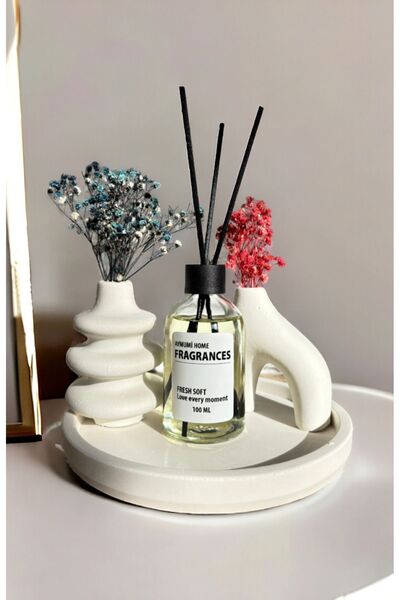 aymumi home Minimal Vazo Ve 100ml Fresh Soft Oda Kokusu Seti