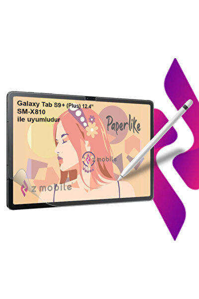 ZMOBILE Samsung Galaxy Tab S9 Plus 12.4” Sm-x810 Paperlike Ekran Koruyucu Esn...