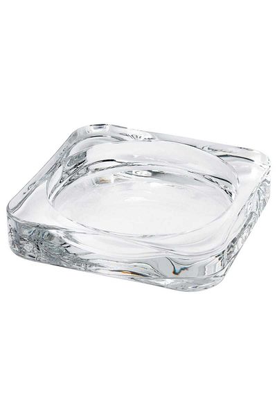 IKEA 10x10 cm Square Gray Classic Presentation Plate - 1 BPA Free Glass Glass Candle