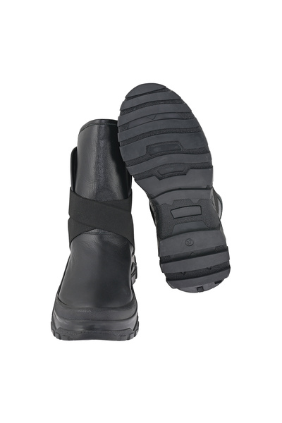 Moosefield Μαύρα γυναικεία μποτάκια από γνήσιο δέρμα