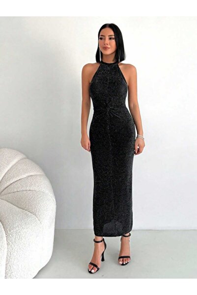 Viyamo Νέα σεζόν - Γυναικείο Κομψό Φόρεμα με Ασημί Κορδόνι