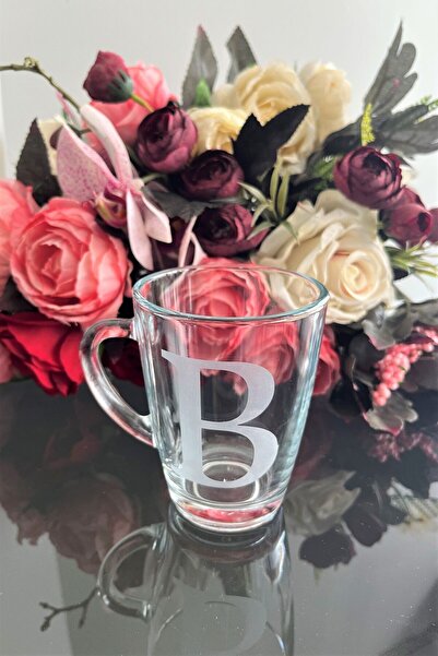 DECOSTYLE Kişiselleştirilmiş B Harfli Cam Kupa 300 Cc 1 Ad.