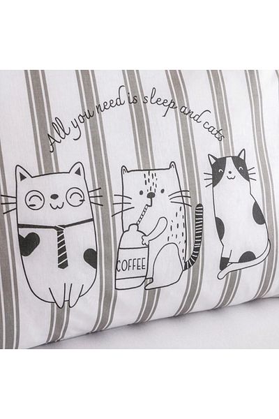 LC Waikiki LCW HOME Μαξιλαροθήκη με στάμπα Cat - Σετ 2 50x70 cm