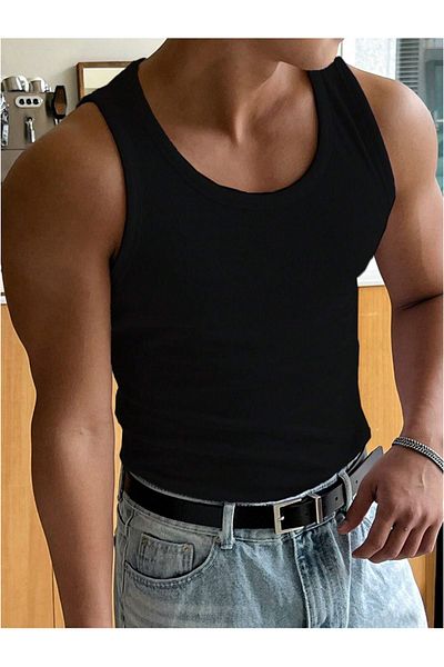 COOL TARZ Men's Ribbed Sleeveless T-Shirt Tank Top